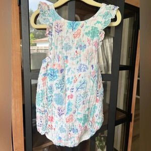 Angel Dear muslin romper toddler baby girl under the sea ruffles bubble snaps